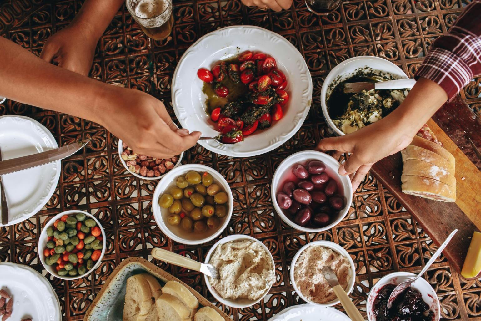 Fresh seasonal ingredients arranged for cooking